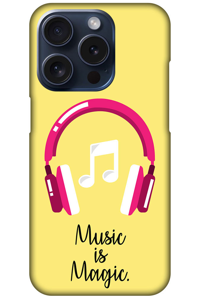 Music Is Magic Headphones Vector Illustration Hard Plastic Printed Case