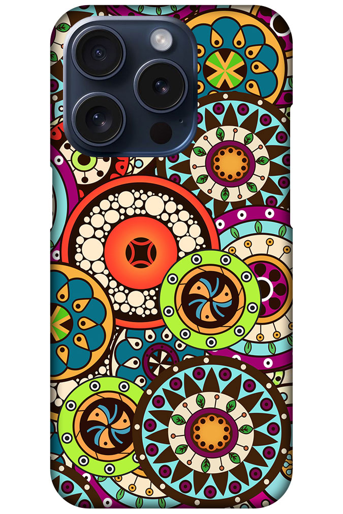 Multicolor Tribal Ring Pattern Design Hard Plastic Printed Case