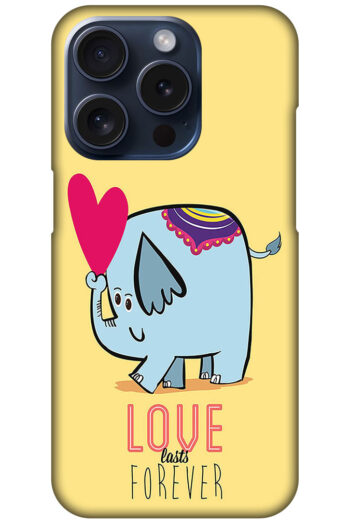 Love Forever Cartoon Elephant Design Hard Plastic Printed Case