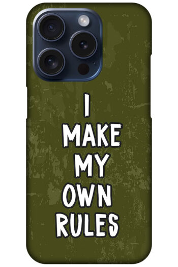 I Make My Own Rules Textart Hard Plastic Printed Case