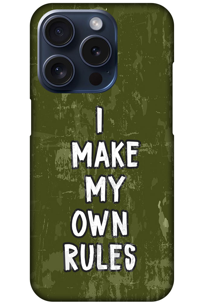 I Make My Own Rules Textart Hard Plastic Printed Case