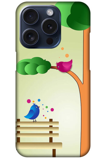 Cartoon Bird Couple Design Hard Plastic Printed Case