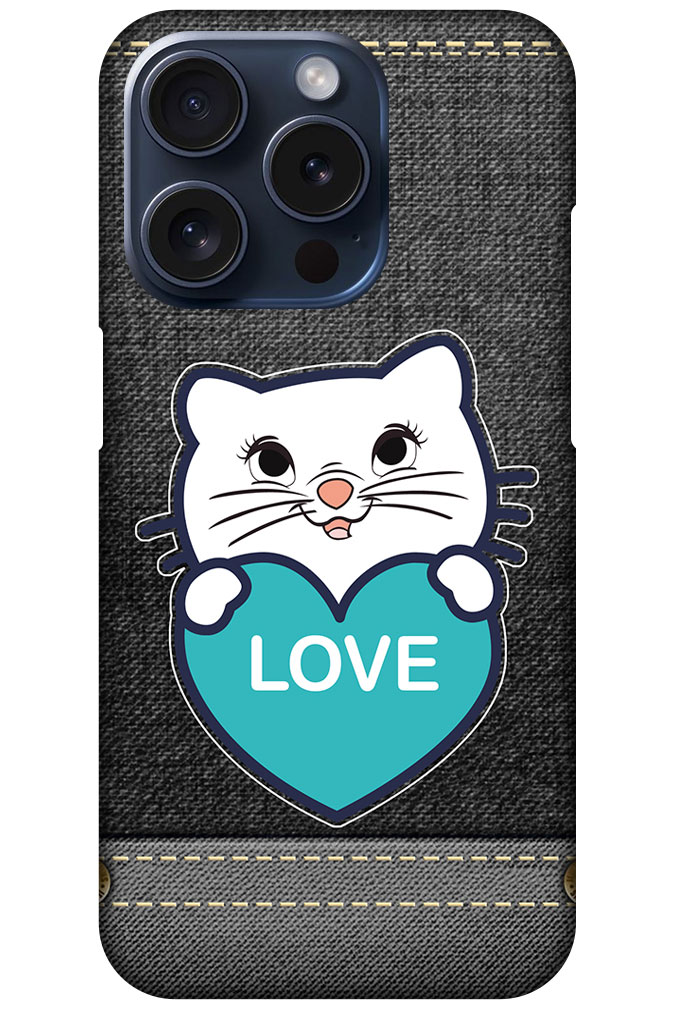 Sweet Kitty Cartoon Design Hard Plastic Printed Case