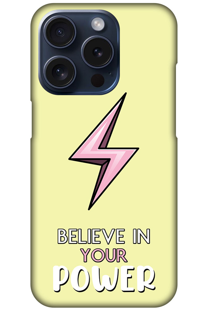 Believe in Your Power Textart Hard Plastic Printed Case