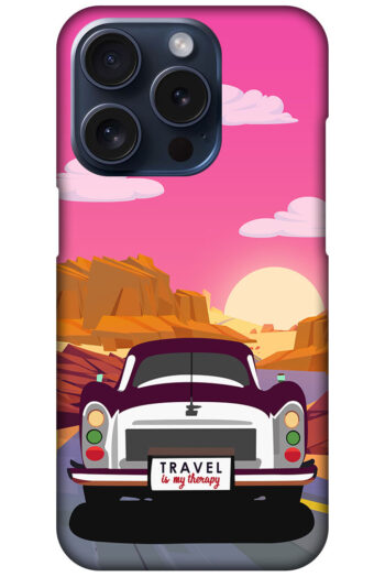 Classic Car Sunset Graphic Illustration Hard Plastic Printed Case