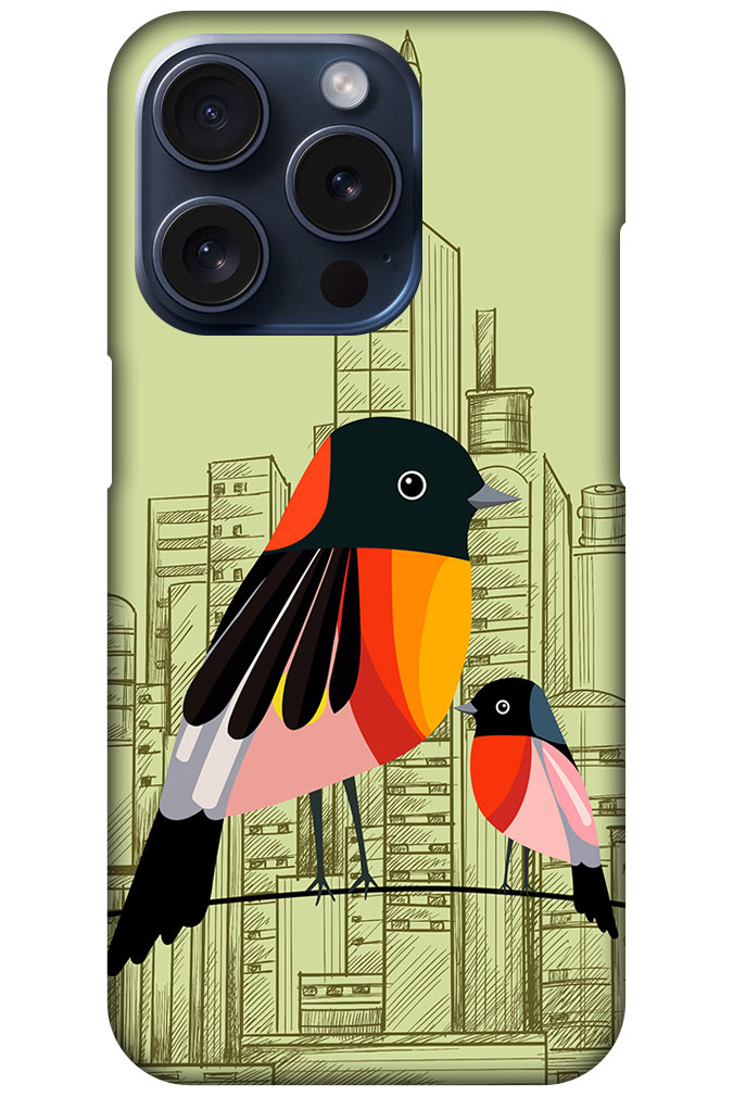 Flame Robins Bird Vector Artwork Hard Plastic Printed Case