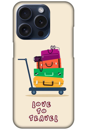 Love To Travel Luggage Trolly Vector Ilustration Hard Plastic Printed Case