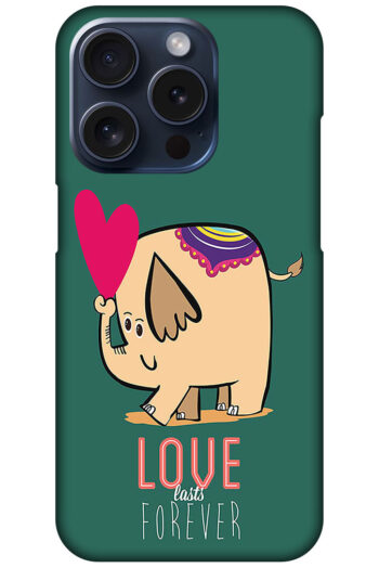 Love Forever Cartoon Elephant Design Hard Plastic Printed Case