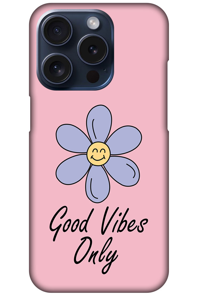 Good Vibes Daisy Flower Illustration Hard Plastic Printed Case