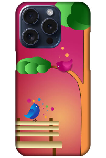 Cartoon Bird Couple Design Hard Plastic Printed Case