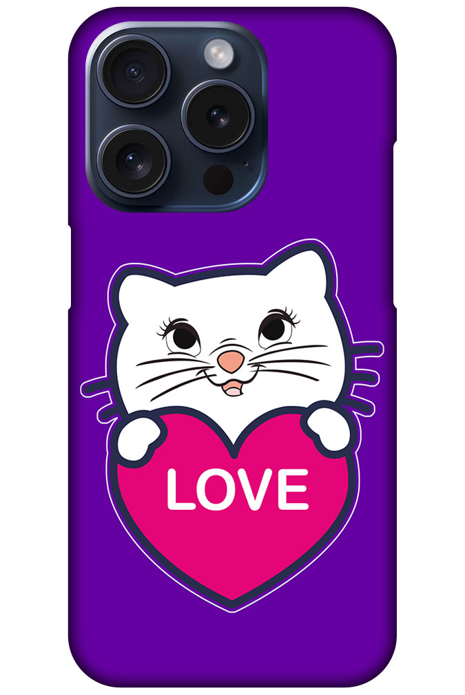 Sweet Kitty Cartoon Design Hard Plastic Printed Case