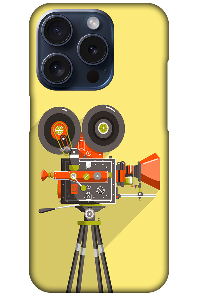 Vintage Movie Camera Design Hard Plastic Printed Case