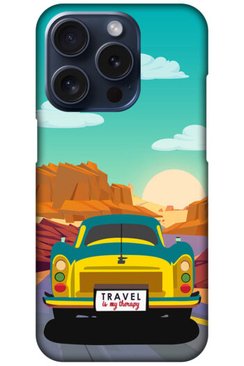 Classic Car Sunset Graphic Illustration Hard Plastic Printed Case