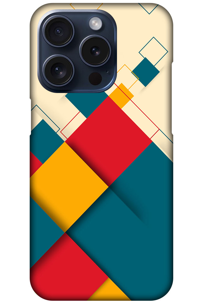 Geometric Square Pattern Hard Plastic Printed Case