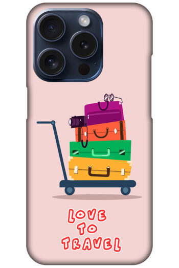 Love To Travel Luggage Trolly Vector Ilustration Hard Plastic Printed Case