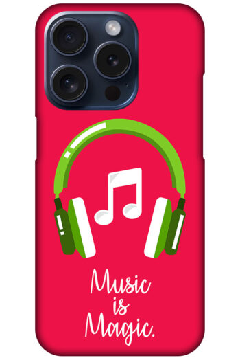 Music Is Magic Headphones Vector Illustration Hard Plastic Printed Case