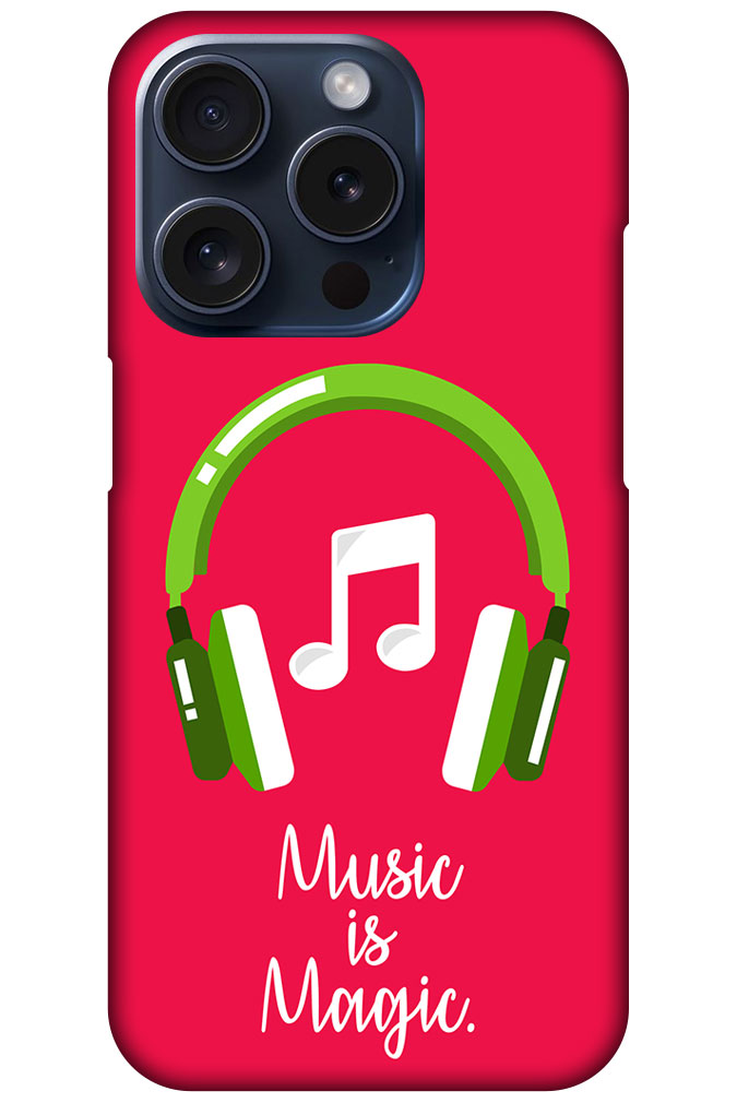 Music Is Magic Headphones Vector Illustration Hard Plastic Printed Case