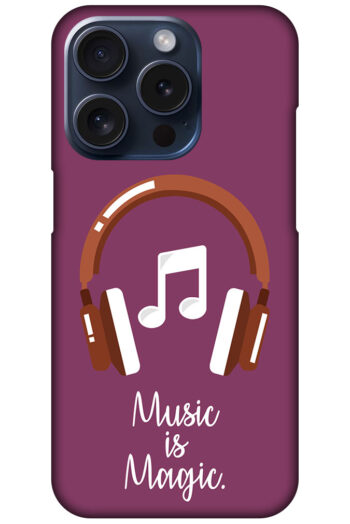 Music Is Magic Headphones Vector Illustration Hard Plastic Printed Case