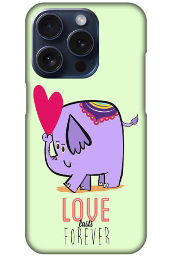 Love Forever Cartoon Elephant Design Hard Plastic Printed Case