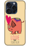 Love Forever Cartoon Elephant Design Hard Plastic Printed Case