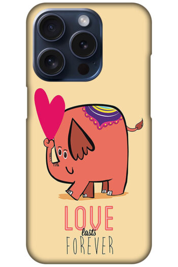Love Forever Cartoon Elephant Design Hard Plastic Printed Case