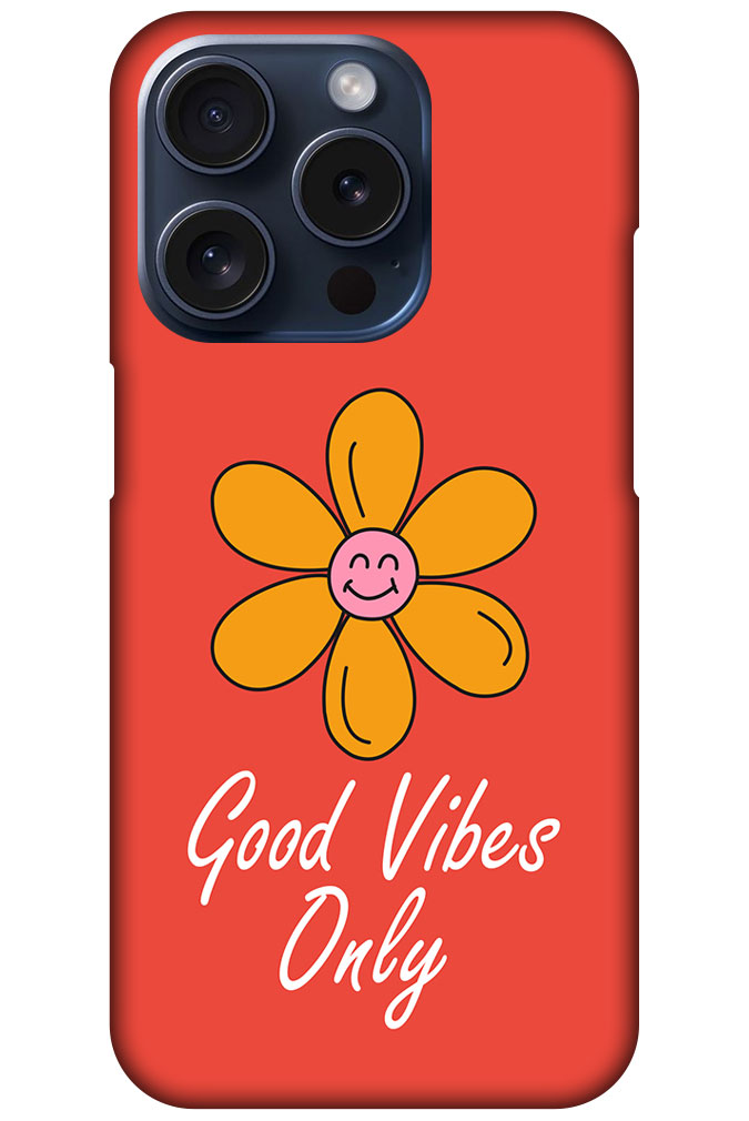 Good Vibes Daisy Flower Illustration Hard Plastic Printed Case