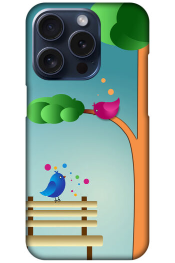 Cartoon Bird Couple Design Hard Plastic Printed Case