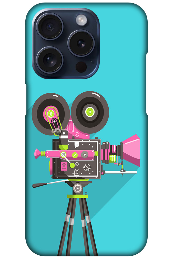 Vintage Movie Camera Design Hard Plastic Printed Case