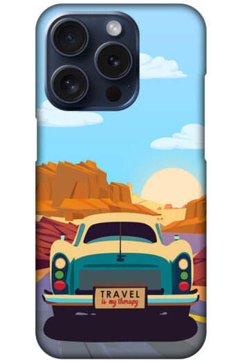 Classic Car Sunset Graphic Illustration Hard Plastic Printed Case