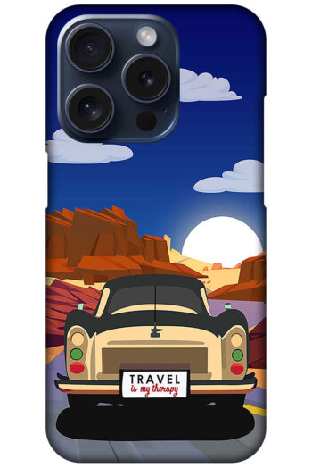 Classic Car Sunset Graphic Illustration Hard Plastic Printed Case