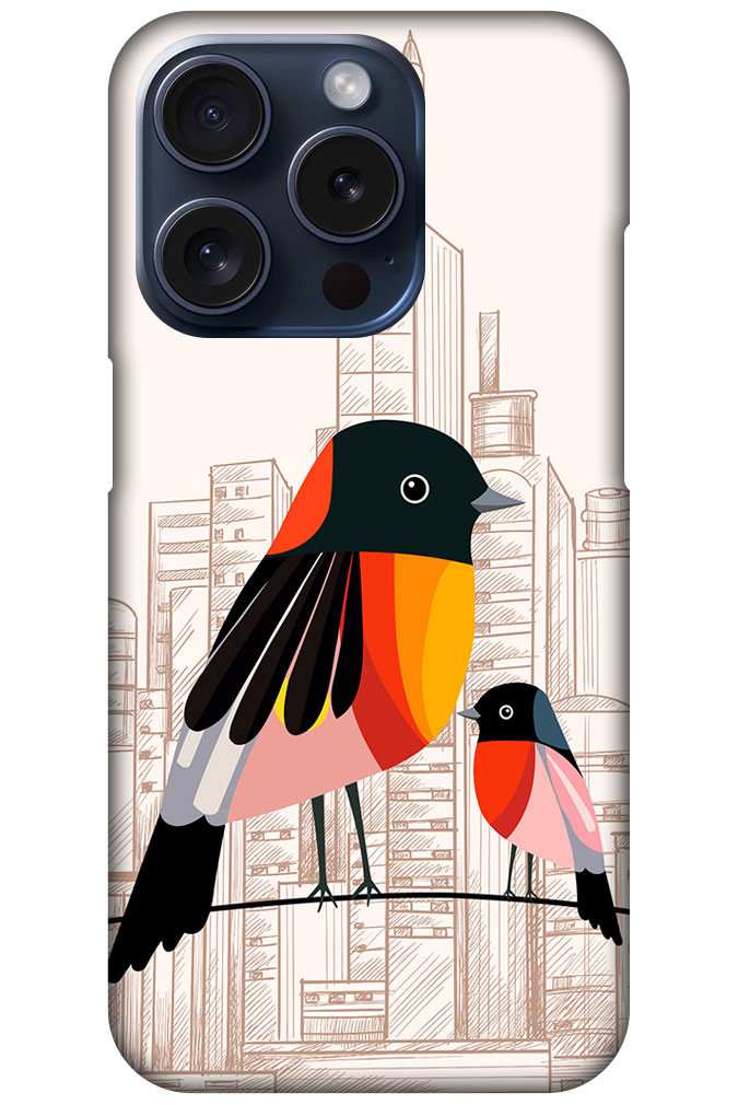 Flame Robins Bird Vector Artwork Hard Plastic Printed Case