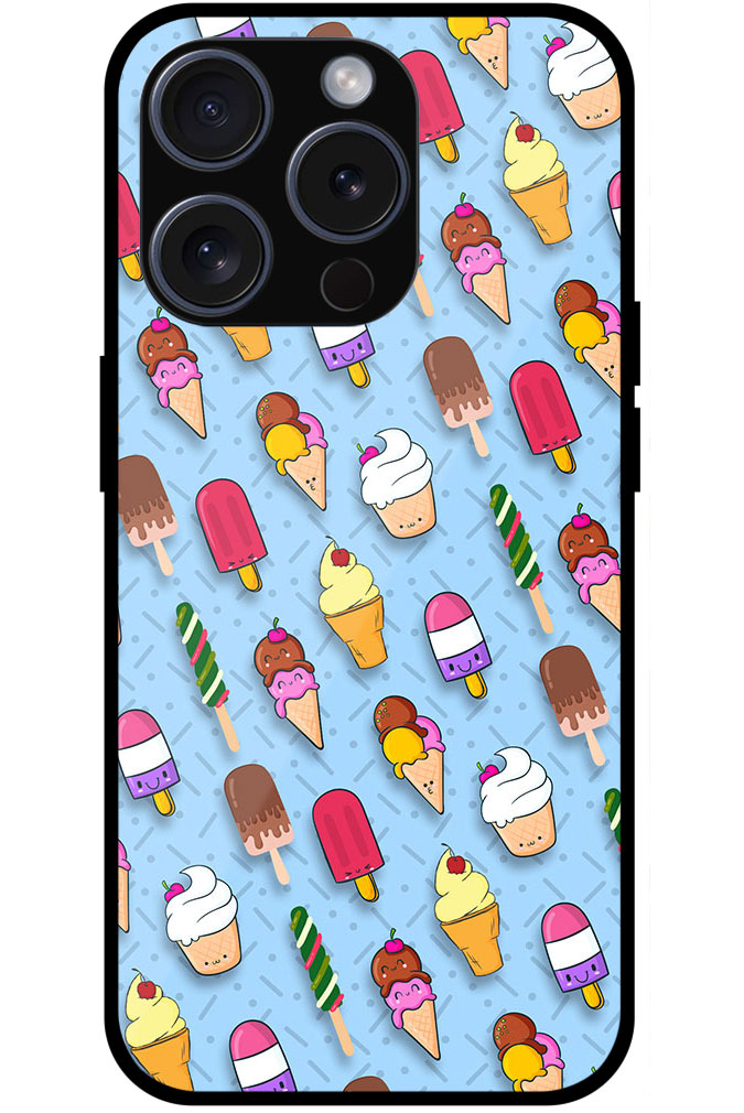 Yummy Icecream Pattern Metal TPU Printed Case