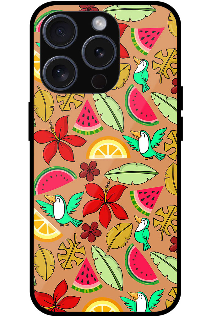 Aesthetic Orange Melon Art Metal TPU Printed Case