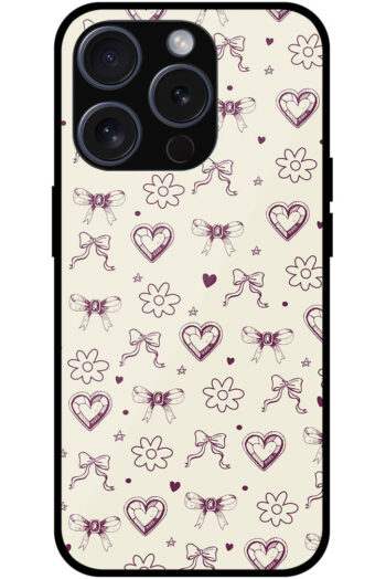 Cute Ribbon Pattern Metal TPU Printed Case