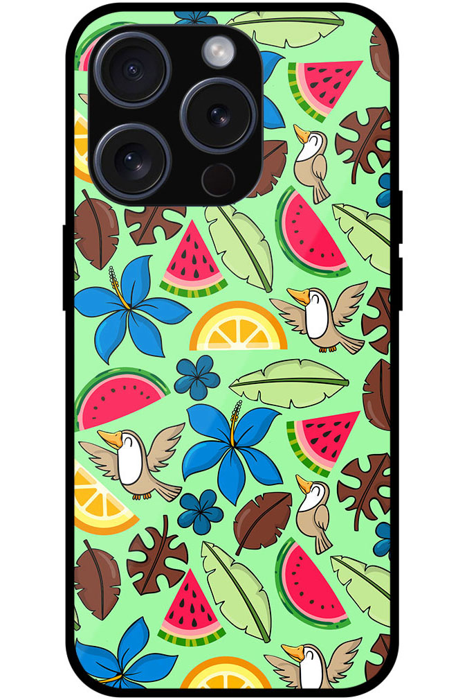 Aesthetic Orange Melon Art Metal TPU Printed Case