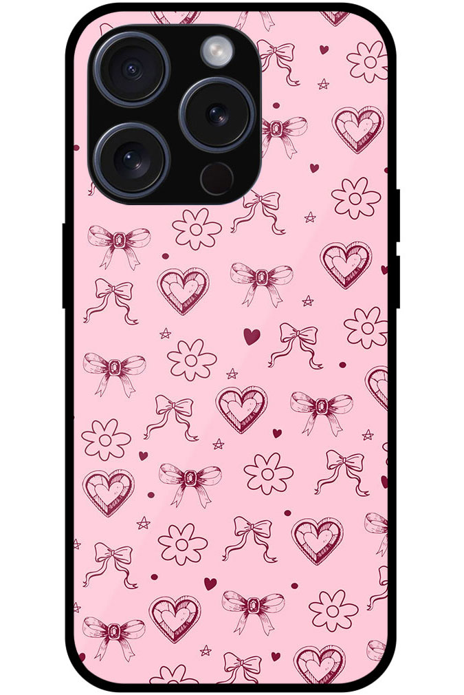 Cute Ribbon Pattern Metal TPU Printed Case