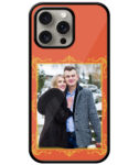 Royal Photoframe With Salamander Orange Background Customised Glossy Metal TPU Mobile Cover