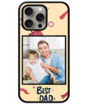 Best Dad Design With Beige Background Customised Glossy Metal TPU Mobile Cover