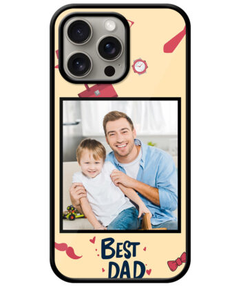 Best Dad Design With Beige Background Customised Glossy Metal TPU Mobile Cover