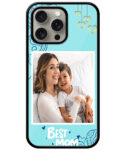 Best Mom Design With Blue Background Customised Glossy Metal TPU Mobile Cover