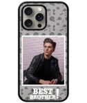 Best Brother Design With Grey Pattern Background Customised Glossy Metal TPU Mobile Cover