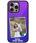 Pinned Photoframe With Violet Blue Gradient Background Customised Glossy Metal TPU Mobile Cover