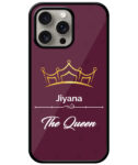 Your Name Queen Crown Design With Blackberry Background Customised Glossy Metal TPU Mobile Cover