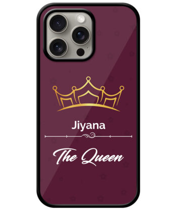 Your Name Queen Crown Design With Blackberry Background Customised Glossy Metal TPU Mobile Cover