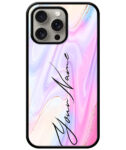 Your Name Multicolor Abstract Paintmix Design Customised Glossy Metal TPU Mobile Cover