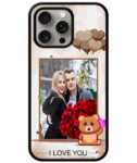 I Love You Message With Peanut Brown Abstract Background Customised Glossy Metal TPU Mobile Cover