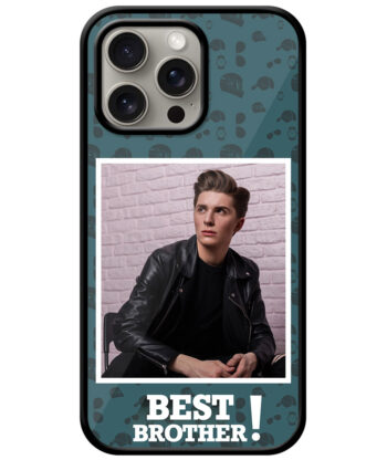 Best Brother Design With Blue Pattern Background Customised Glossy Metal TPU Mobile Cover