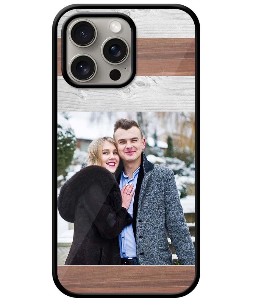 Wood Texture Stripe Customised Glossy Metal TPU Mobile Cover