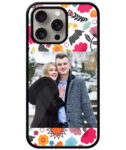 Floral Design With White Background Customised Glossy Metal TPU Mobile Cover