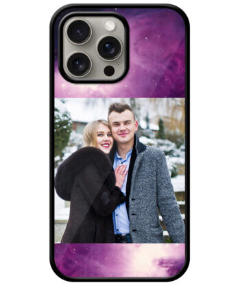 Magenta Black Abstract Art Customised Glossy Metal TPU Mobile Cover